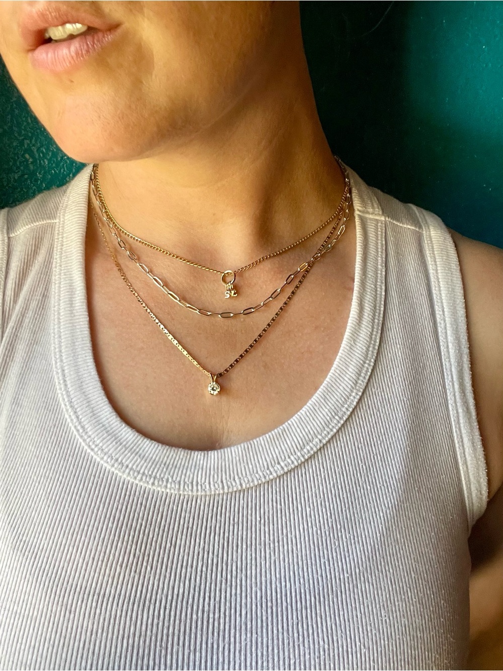 Sterling Silver Paperclip Necklace, 18”